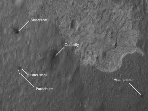 The Mars landing from space.