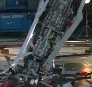 Star Destroyer . . . destroyed in slow-mo.