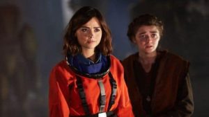 WARNING: Embargoed for publication until 00:00:01 on 13/10/2015 - Programme Name: Doctor Who - TX: 17/10/2015 - Episode: THE GIRL WHO DIED (By Jamie Mathieson and Steven Moffat) (No. 5) - Picture Shows: ***EMBARGOED UNTIL 13th OCT 2015*** Clara (JENNA COLEMAN), Ashildr (MAISIE WILLIAMS) - (C) BBC - Photographer: Simon Ridgway