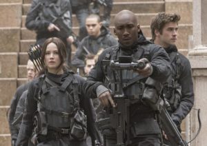 Lawrence's Katniss Everdeen and her military mafia are ready to rumble in the final chapter THE HUNGER GAMES: MOCKINGJAY--PART 2.