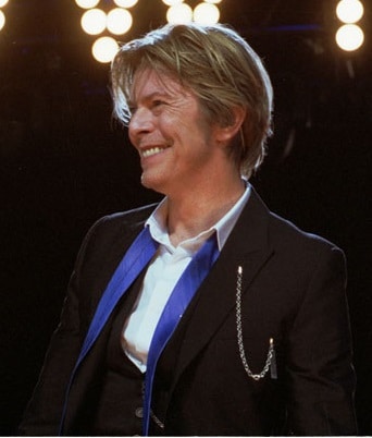 David Bowie performs at Tweeter Center outside Chicago in Tinley Park,IL, USA on August 8, 2002. Photo by Adam Bielawski