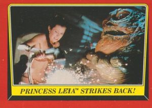 Princess Leia ™ Strikes Back! Inside JABBA THE HUTT’S SAIL BARGE, PRINCESS LEIA creates a diversion by immobilizing JABBA’S loudspeaker system. © & TM 2016 LUCASFILM LTD. © 2016 The Topps Company Inc. All rights reserved 