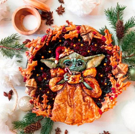 Baby Yoda Christmas pie