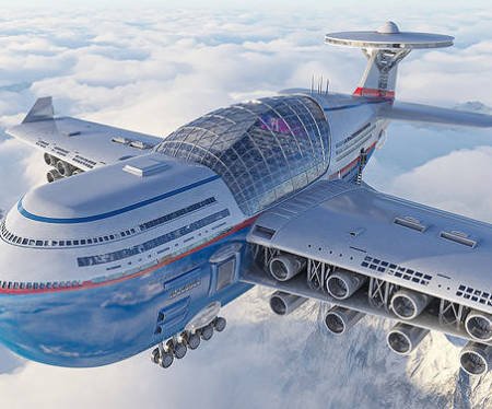 A design for a luxurious flying liner powered by nuclear fusion (science video).