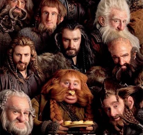 13 dwarves for dinner - Peter Jackson's The Hobbit film.